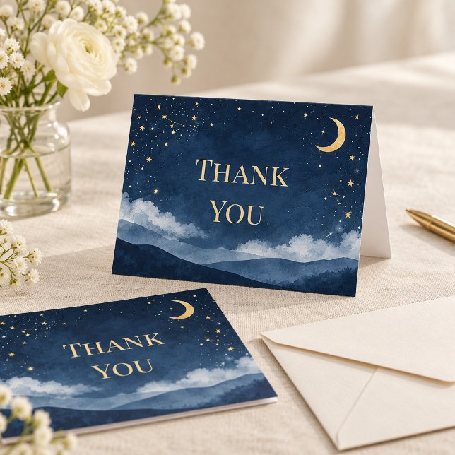 Cartão de Agradecimento de Casamento Lua Celestial (Criador carregado)