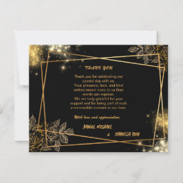 Cartão de Agradecimento de Casamento Luxo Dourado