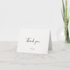 Cartão de Agradecimento de Casamento Luxuoso Mínim