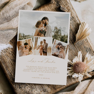 Cartão de Agradecimento de Casamento Minimal Love 