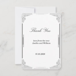 Cartão de Agradecimento de Casamento Minimalista