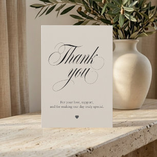 Cartão de Agradecimento de Casamento Minimalista