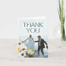 Cartão de Agradecimento de Casamento Minimalista A