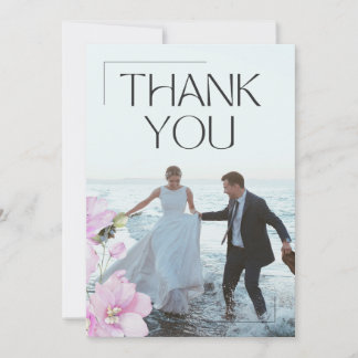 Cartão de Agradecimento de Casamento Minimalista c