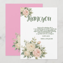 Cartão de Agradecimento de Casamento Minimalista c