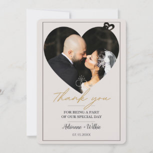 Cartão de Agradecimento de Casamento Minimalista c