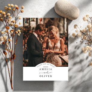 Cartão de Agradecimento de Casamento Minimalista C