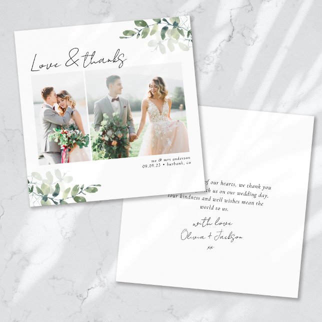 Cartão de Agradecimento de Casamento Minimalista c (Criador carregado)