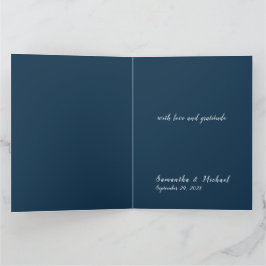 Cartão de agradecimento de casamento minimalista d
