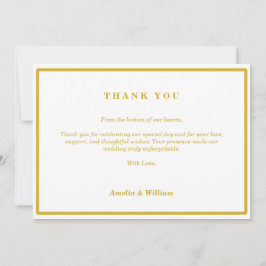 Cartão de Agradecimento de Casamento Minimalista e