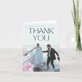 Cartão de Agradecimento de Casamento Minimalista F