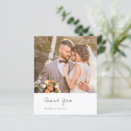 Cartão de Agradecimento de Casamento Minimalista F