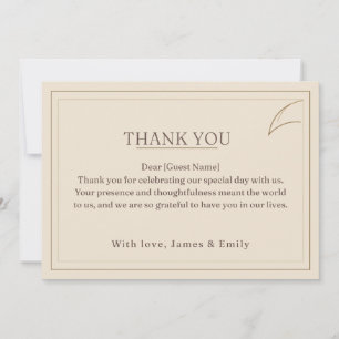Cartão de Agradecimento de Casamento Minimalista M