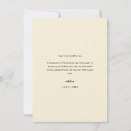 Cartão de Agradecimento de Casamento Minimalista M