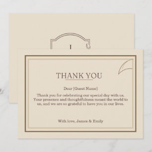 Cartão de Agradecimento de Casamento Minimalista M