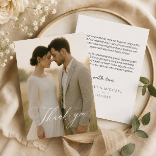 Cartão de Agradecimento de Casamento Minimalista M