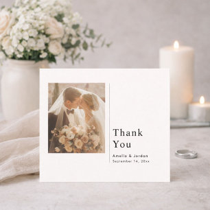 Cartão de Agradecimento de Casamento Minimalista M