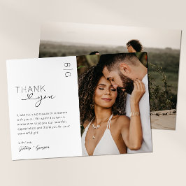 Cartão de Agradecimento de Casamento Minimalista M