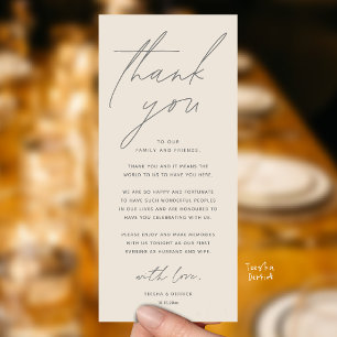 Cartão de Agradecimento de Casamento Minimalista p