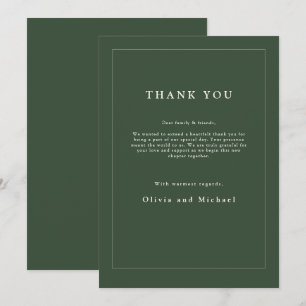 Cartão de Agradecimento de Casamento Minimalista V