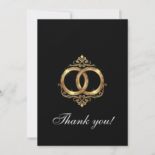 Cartão de Agradecimento de Casamento Moderno (Frente)