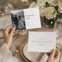 Cartão de Agradecimento de Casamento Moderno com F