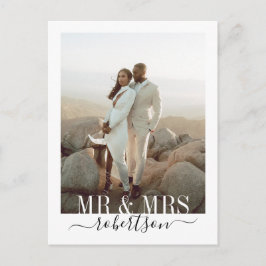 Cartão de agradecimento de casamento moderno elega