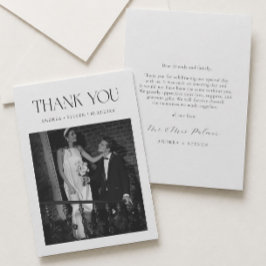 Cartão de Agradecimento de Casamento Old Money Pre