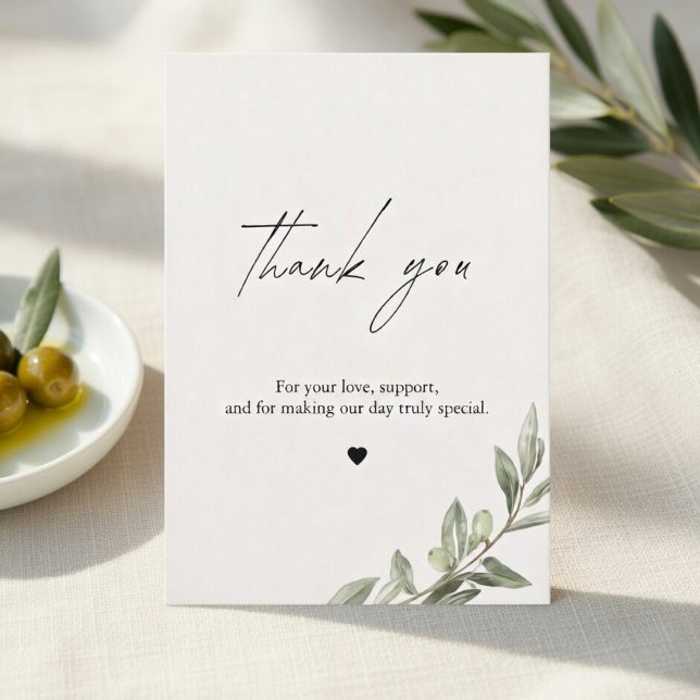 Cartão de Agradecimento de Casamento Olive Branch  (Criador carregado)