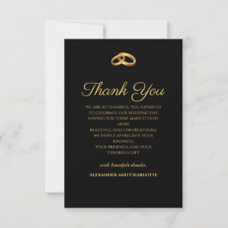 Cartão de Agradecimento de Casamento Ouro Preto