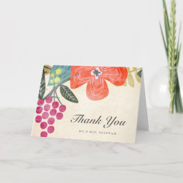 Cartão de Agradecimento de Casamento Paraíso Rústi