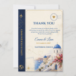 Cartão de Agradecimento de Casamento Passaporte