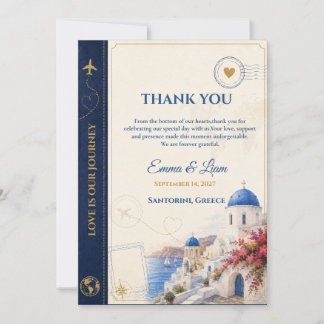 Cartão de Agradecimento de Casamento Passaporte