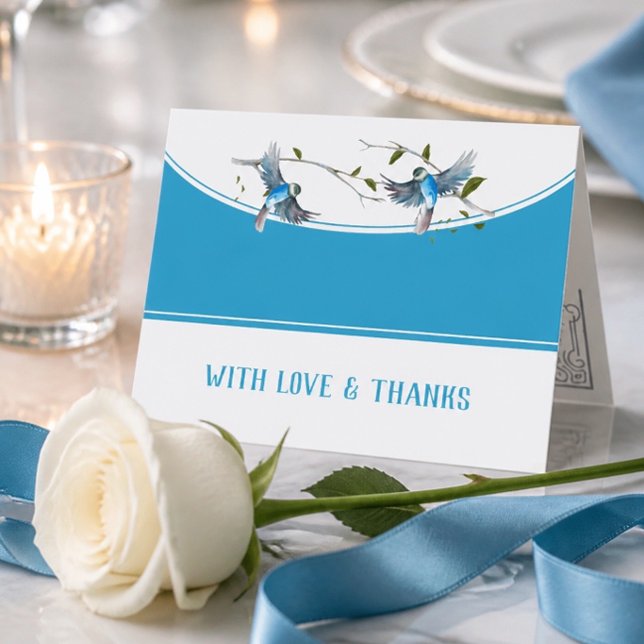 Cartão de Agradecimento de Casamento Pássaro Azul  (Criador carregado)
