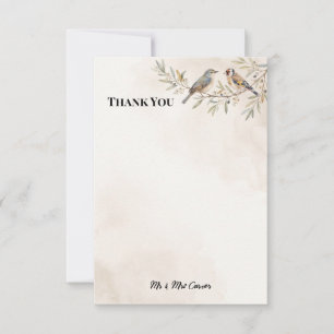 Cartão de Agradecimento de Casamento Pássaro Canto