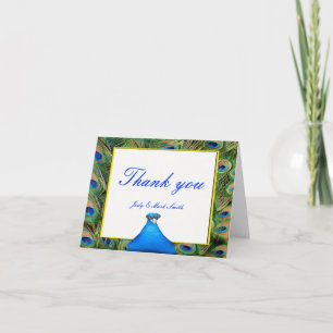 Cartão de Agradecimento de Casamento Pavão