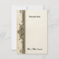 Cartão de Agradecimento de Casamento Pergaminho Vi