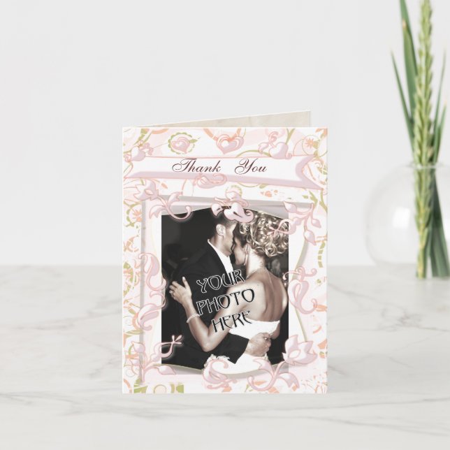 Cartão de agradecimento de casamento personalizado (Frente)