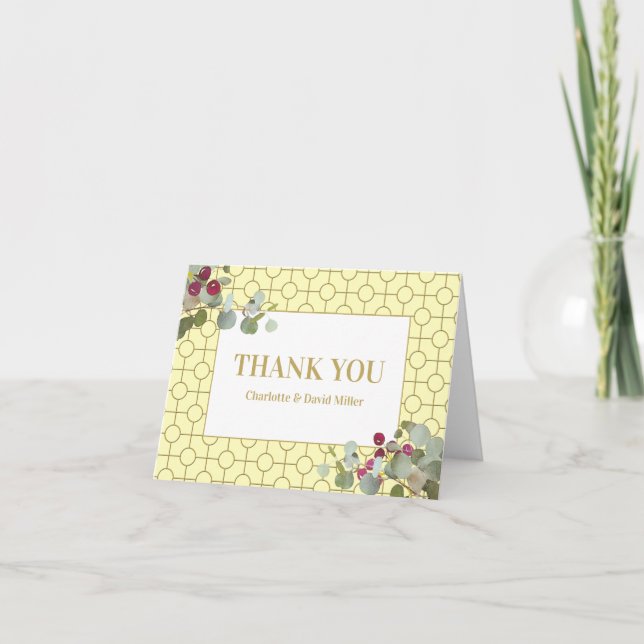 Cartão de Agradecimento de Casamento Personalizado (Frente)