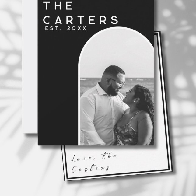 Cartão de Agradecimento de Casamento Personalizado (Just Married Wedding Card)