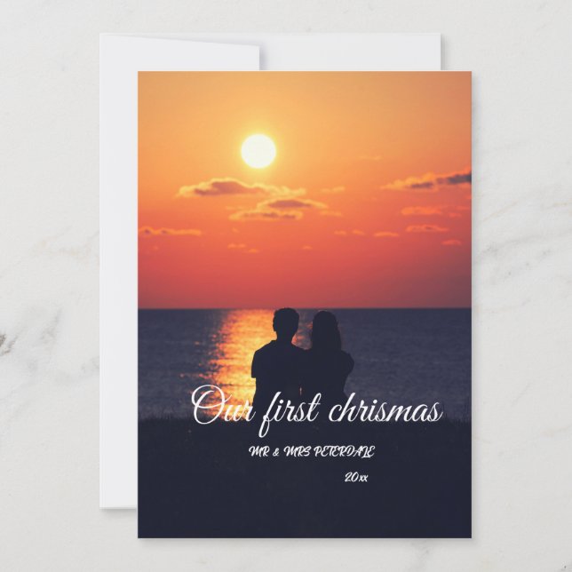 Cartão de Agradecimento de Casamento Personalizado (Frente)