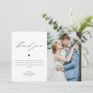 cartão de agradecimento de casamento personalizado