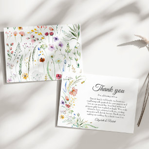 Cartão de Agradecimento de Casamento Prado de Flor