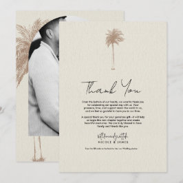 Cartão de Agradecimento de Casamento Praia da Árvo