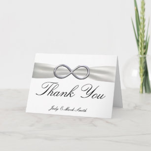 Cartão de Agradecimento de Casamento Prata Infinit