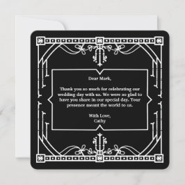 Cartão de Agradecimento de Casamento Preto