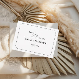 Cartão de Agradecimento de Casamento Preto com Cód