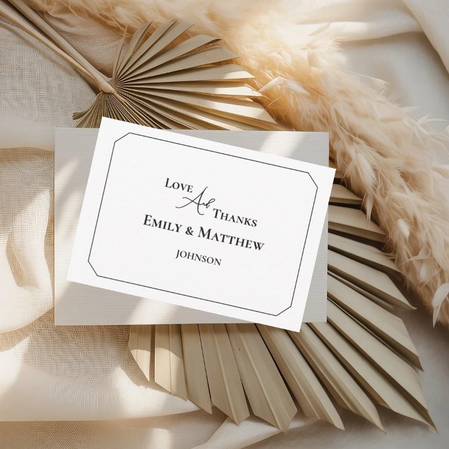 Cartão de Agradecimento de Casamento Preto com Cód (Criador carregado)