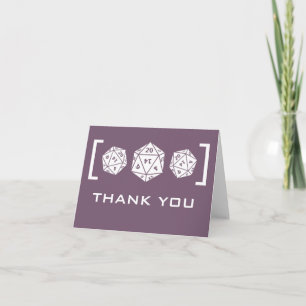 Cartão de Agradecimento de Casamento Purple D20 Di