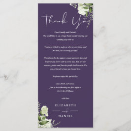 Cartão de Agradecimento de Casamento Purple Greene